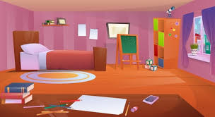 66 w x 88 d x 60 h • king: Free Vector Cartoon Bedroom Interior Background Template Cozy Modern House Room In Morning Light