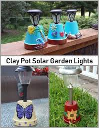 Solar Garden Lights With Clay Pots Clay Pot Craft Modern Clay Craft Garden Lights Modern In 2020 Terra Cotta Pot Crafts Solar Lights Garden Solar Light Crafts