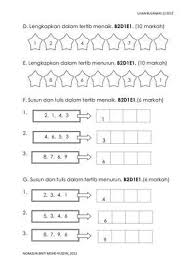 Ujian Bulanan 1 2012d Lengkapkan Dalam Tertib Menaik B2d1e1 10 Markah E Lengkapkan Dalam Kids Math Worksheets Math Exercises Kindergarten Math Counting