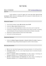 sample resume format, internship resume