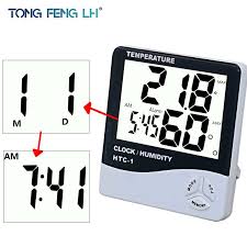 Htc 1 Yuksek Dogruluk Icin Lcd Dijital Termometre Higrometre Kapali Elektronik Sicaklik Ve Nem Olcer Saa Hygrometer Digital Thermometer Thermometer Temperature
