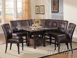 Be ready to constantly wipe off greasy food smudges, worry about sharp corners with children around and expect it to be. Danville 6 Piece Marble Top Storage Dining Table Corner Unit In Espresso Finish By Acme 00280