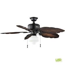 Be careful that all parts of the fan are either wet or damp rated—some fans have wet rated blades but damp rated motors, so should still be protected. Hampton Bay Nassau 52 In Indoor Outdoor Led Gilded Iron Wet Rated Ceiling Fan With Light Kit And 5 Weather Resistant Blades 58020 The Home Depot