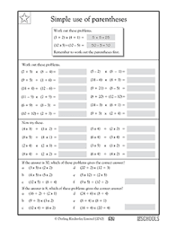 You can create printable tests and worksheets from these questions on common core standard 5.oa.a.2! Simple Use Of Parentheses 2 5th Grade Math Worksheet Greatschools