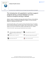 Pdf The Introduction Of A Paediatric Nutrition Support Program Led By A Clinical Dietitian At A Low Resource Hospital Setting In Malawi