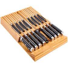 Check spelling or type a new query. Utoplike In Drawer Bamboo Knife Block Drawer Knife Set Storage Knife Organizer And Holder With Safety Slots For 16 Knives And 1 Sharpening Steel Kitchen Drawer Counter Top Buy Online In Aruba At