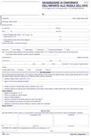 Dichiarazione di conformità impianto 2021: Dichiarazione Di Conformita Dell Impianto Alla Regola Dell Arte Modulo Word Doc
