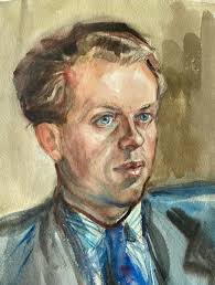 Grace Golden 1947 Original Watercolour Portrait of The Publisher Jon  Wynne-Tyson