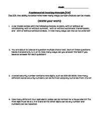 Fundamental Counting Principle Practice Worksheet Practices Worksheets Teachers Pay Teachers Worksheets