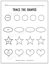 free printable trace the shapes worksheets tribobot x mom nessly