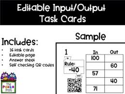 Input Output Chart Whats My Rule Task Cards