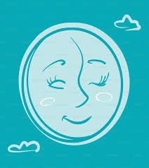 A drawing of a woman's face in a circle vector