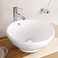 eclife white ceramic circular vessel