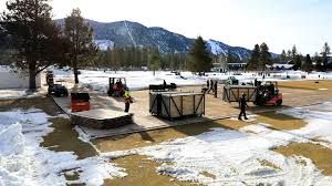 A big view of the blue lake; Nhl Lake Tahoe Event Presents Unique Challenges For Crew Building Rink
