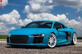 Baby Blue Audi R8 Showing Off Custom White Anrky Wheels Audi Audi R8 Audi R8 Spyder