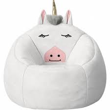 Character Bean Bag Pouf White Unicorn Pillowfort In 2020 Girls Bedroom Unicorn Bean Bag Chair Kids Unicorn Room Decor