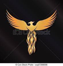Creative and modern stylized phoenix bird logo concept. Vector Clipart Of Golden Phoenix Bird Logo Golden Phoenix Bird Csp27268306 Search Clip Art Phoenix Bird Drawing Art Drawing Illustrations Logo Illustration