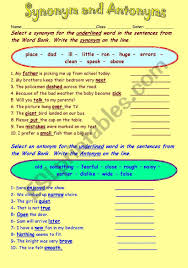 What are another words for bedroom? Synonyms And Antonyms Esl Worksheet By Daghoom