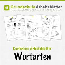 Arbeitsblatter Wortarten Kostenlose Arbeitsblatter