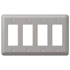 Devon Brushed Nickel Stamped Steel 4 Gang Rocker Wall Plate At Menards