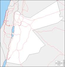 Map of jordan on blue background. Giordania Mappa Gratuita Mappa Muta Gratuita Cartina Muta Gratuita Frontiere Strade