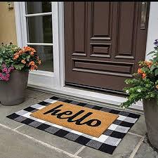 Black And White Buffalo Check Doormat Buffalo Plaid Rug Black And White Check Rug Buffalo Plaid Etsy In 2020 Plaid Rug Plaid Area Rug Black Door Mats