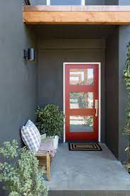 Huntington beach, ca door contractors. This Mid Century Modern Red Door Adds A Nice Pop Of Color To The Exterior Hiddenpotential Red Doors Interior Red Door House Interior Barn Doors