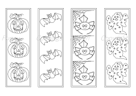 Access free halloween coloring pages right here! Halloween Coloring Printable Bookmarks Bookmark To Color By Funny Colorings Thehungryjpeg Com