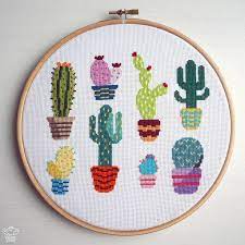 Get the free pattern here! Flowers Cross Stitch Patterns Set Instant Download Cactus Cross Stitch Cross Stitch Patterns Stitch Patterns