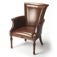 Butler Chiara Brown Leather Accent Chair Www Hayneedle Com Leather Accent Chair Accent Arm Chairs Accent Chairs
