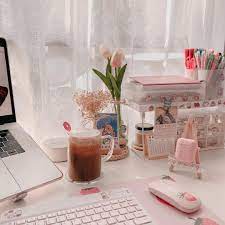 Organize and replace the icons. 30 Aesthetic Desk Ideas For Your Workspace Gridfiti Study Desk Decor Cute Desk Decor Minimalist Desk Decor