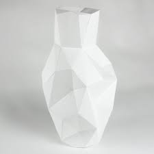 Diy Geometric Paper Vase Template Final Object 33cm Etsy Paper Vase Vase Crafts Vase Design