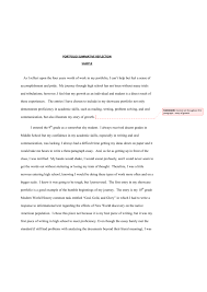 An essay diary can take the form of an annotated bibliography (where you examine sources of evidence you might include in your essay) and a critique. Portfolio Summative Reflective Sample Essay