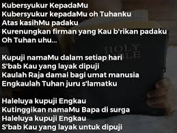Check spelling or type a new query. Kubersyukur Kepadamu Lirik Lagu Kristen
