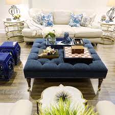 Features easy split lift up top with child having purchased your new sofa and love seat, you are looking for a larger square furniture piece to. Family Room Living Room Blue Decor Large Tufted Ottoman Restoration Hardware English Roll Arm Sofa Blue Living Room Family Room Design Ottoman In Living Room