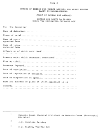 Appeal by permission from appellate court to supreme court. O Reg 721 94 Rules Of The Court Of Appeal In Appeals Under The Provincial Offences Act