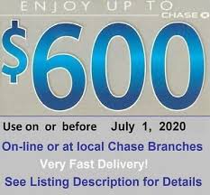 Chase Bank 600 Coupon 300 Checking 200 Savings 100 Bonus Code Exp 7 1 20 Card In 2020 Chase Bank Coupons Chase