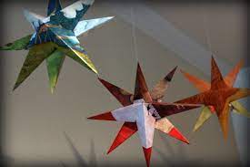 Hanging star paper decorations diys for kids. Paper Stars How To Make Hanging Stars Decorations Everyday Reading