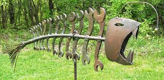 Found Object Welded Garden Art Fish With Wrenches Cool Welding Projects Metal Art Welding Art
