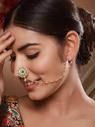 Maharashtrian Nath Nath Stylish Modern Nose Pin Design Clip On Traditional  Nose Ring With Chain No