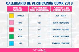 Calendario De Verificacion Vehicular 2018 En La Cdmx Calendario Cdmx Julio Y Agosto