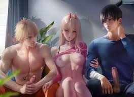 Denji X Power X Hayakawa Aki Ready For 3Play By Sakimichan | Chainsaw Man  Premium Hentai