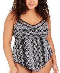 Becca Etc Plus Size Reveal Crochet Tankini Top Black Multi In 2021 Crochet Tankini Top Crochet Tankini Plus Size Tankini