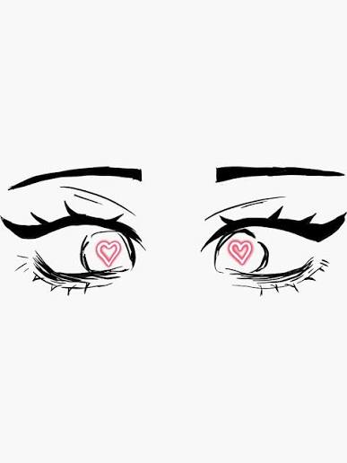 Glowing anime heart eyes Sticker