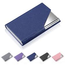 Collection page for business card holders and cases is loaded. Hold 20 Business Cards Silver Ahgxg Business Card Case Pu Leather And Stainless Steel Card Holder For Men And Women With Magnetic Shut Business Card Holder Business Card Cases Clothing Shoes