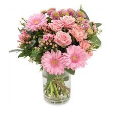 Whether you are celebrating a joyous occasion or simply saying, i love you, roses really are the perfect flowers. A Perfectly Pink Rose Germini Bouvardia Chrysanthemum And Carnation Aqua Pack Bouquet With A Hi Send Flowers Online Flower Delivery Flower Arrangements