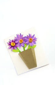 A fun paper flower card craft that kids can do! 3d Flower Bouquet Card Paper Flower Diy Card Moms And Crafters