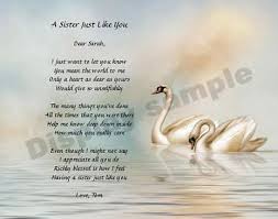 Personalized Sister Poem Sister Gift Swan Print Memorial Poems Sister In Heaven Sister Poems