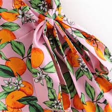 Nsz Women Tangerine Print Wrap Dress Short Sleeve Cross V Neck Asymmetry Mini Summer Ruffles Short Dress With Belt Vestidos