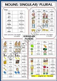 Nouns Singular Plural Esl Worksheet By Jhansi